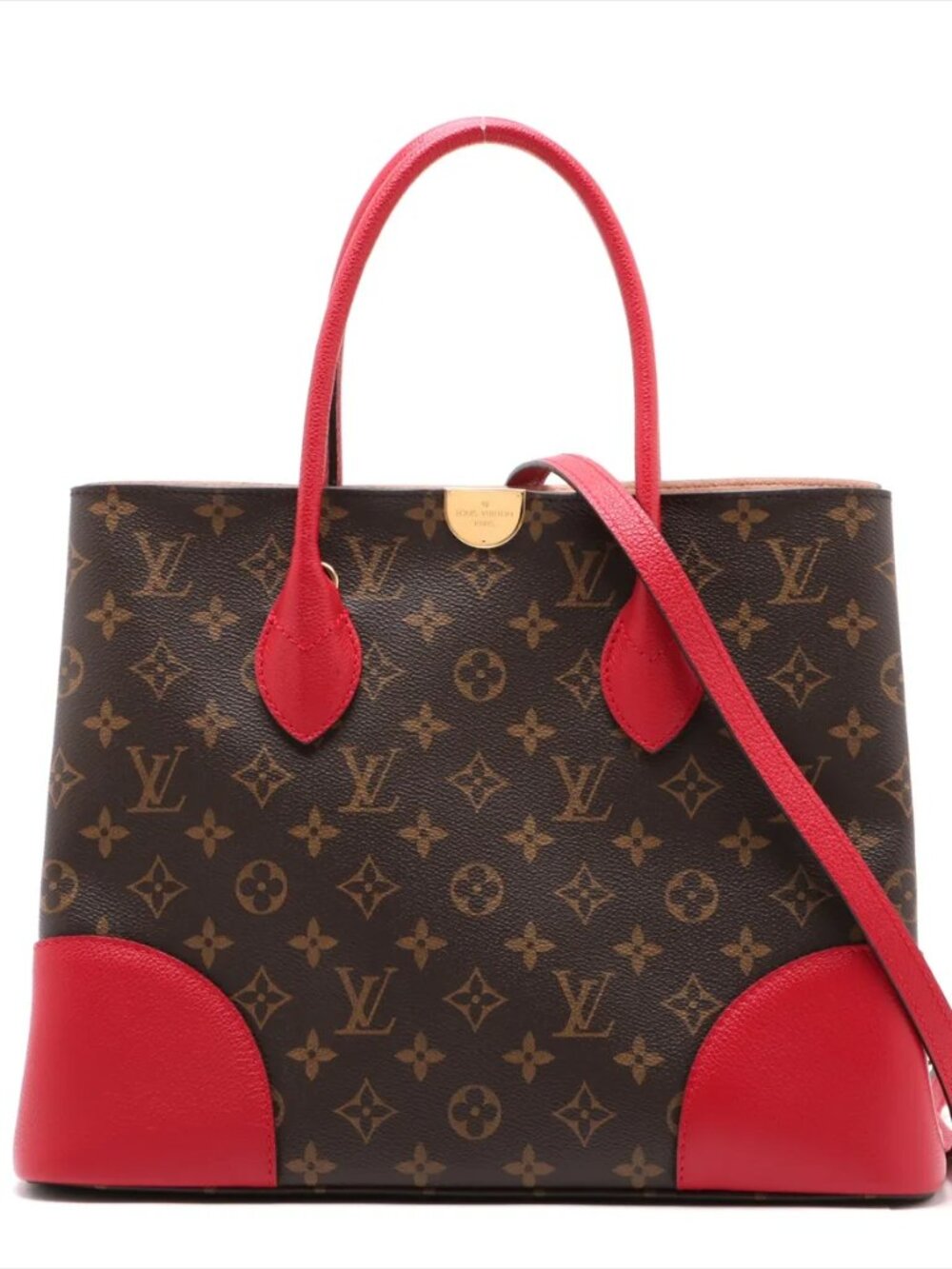 Louis Vuitton Monogram Canvas Tote with Red Trim